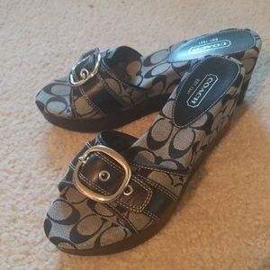 Coach 3" Wedge Sandals, Size 9
